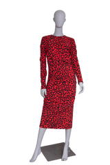 DG DRESS MIDI TUBE LEOPARD RED