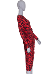 DG DRESS MIDI TUBE LEOPARD RED