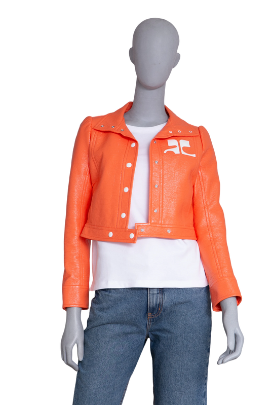 COURRÈGES JACKET CROPPED REEDITION VINYL ORANGE