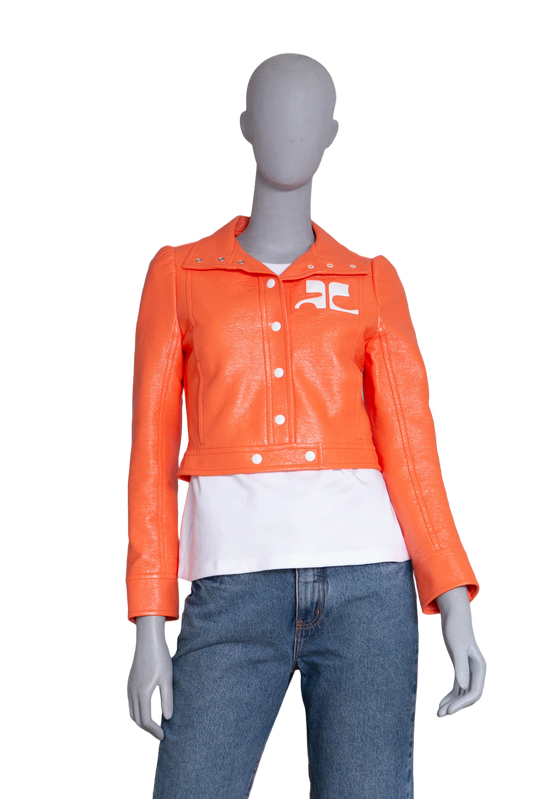 COURRÈGES JACKET CROPPED REEDITION VINYL ORANGE