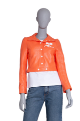 COURRÈGES JACKET CROPPED REEDITION VINYL ORANGE