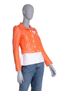 COURRÈGES JACKET CROPPED REEDITION VINYL ORANGE