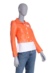 COURRÈGES JACKET CROPPED REEDITION VINYL ORANGE