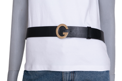 GUCCI CINTO G BUCKLE LARGE BLACK