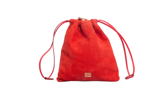 MIU MIU SUEDE POUCH RED
