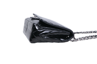 CHANEL CLASSIC JUMBO CHEVRON PATENT LEATHER BLACK