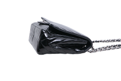 CHANEL CLASSIC JUMBO CHEVRON PATENT LEATHER BLACK