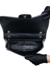 CHANEL CLASSIC JUMBO CHEVRON PATENT LEATHER BLACK