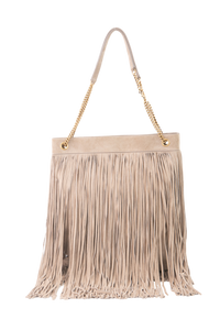 DESAPEGO AGATHA BRAGA YSL GRACE FRINGED BAG MEDIUM DUSTY GREY