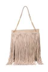 DESAPEGO AGATHA BRAGA YSL GRACE FRINGED BAG MEDIUM DUSTY GREY