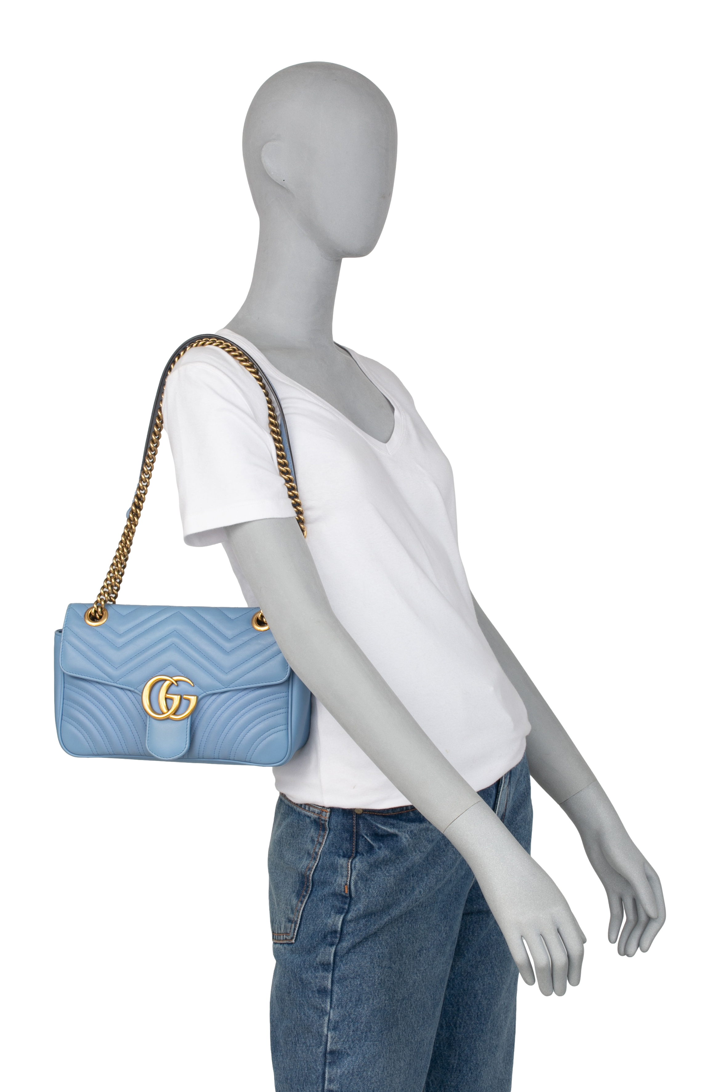 GUCCI GG MARMONT SMALL CLEAR SKY BLUE