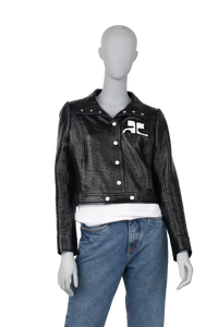 COURRÈGES JACKET CROPPED BLACK PATCH