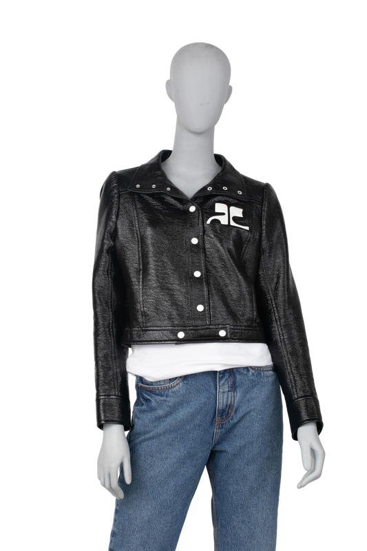 COURRÈGES JACKET CROPPED BLACK PATCH