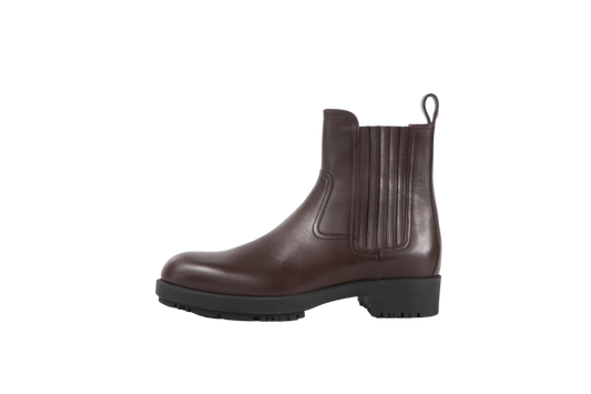 HERMÈS ANKLE BOOT DARK BROWN LEATHER - 37 BR