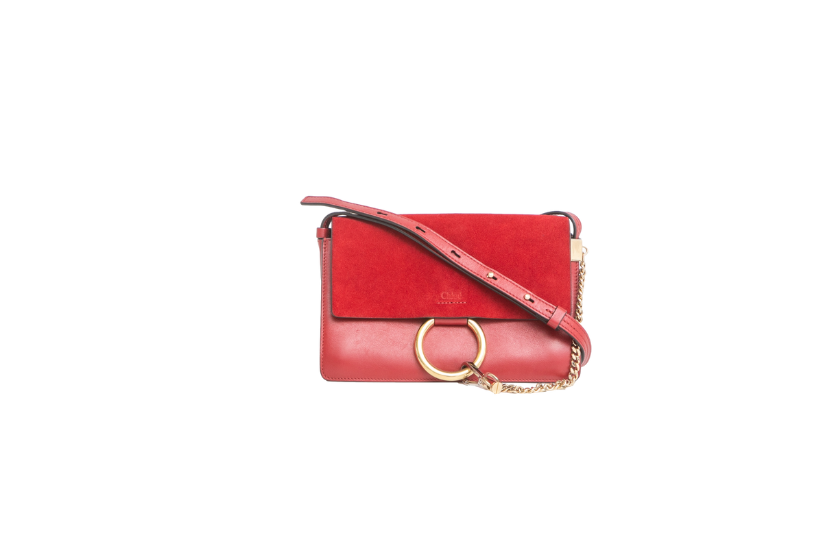 CHLOE FAYE SMALL SUEDE SIENNA RED