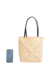 LOEWE PUZZLE FOLD MEDIUM TOTE IN RAFFIA