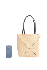 LOEWE PUZZLE FOLD MEDIUM TOTE IN RAFFIA