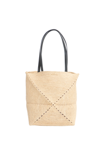 LOEWE PUZZLE FOLD MEDIUM TOTE IN RAFFIA