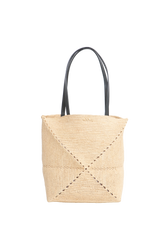 LOEWE PUZZLE FOLD MEDIUM TOTE IN RAFFIA