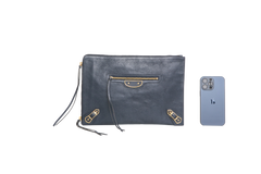 BALENCIAGA CLUTCH EDGE MOTOCROSS NAVY