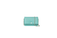 CHANEL WOC CHEVRON LAMBSKIN TURQUOISE