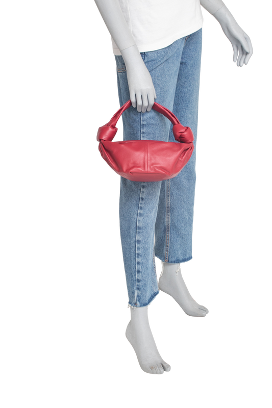 BOTTEGA MINI DOUBLE KNOT ROUGE