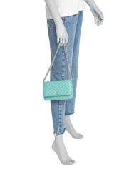 CHANEL WOC CHEVRON LAMBSKIN TURQUOISE