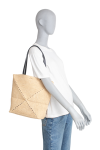 LOEWE PUZZLE FOLD MEDIUM TOTE IN RAFFIA