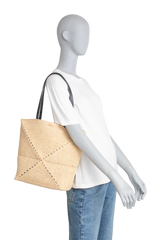 LOEWE PUZZLE FOLD MEDIUM TOTE IN RAFFIA