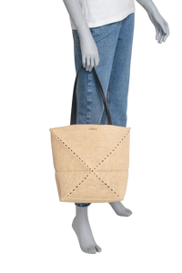 LOEWE PUZZLE FOLD MEDIUM TOTE IN RAFFIA