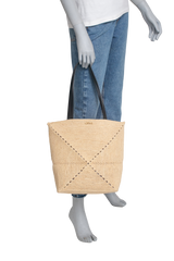 LOEWE PUZZLE FOLD MEDIUM TOTE IN RAFFIA