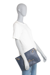 BALENCIAGA CLUTCH EDGE MOTOCROSS NAVY