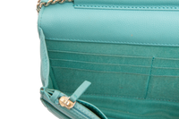 CHANEL WOC CHEVRON LAMBSKIN TURQUOISE