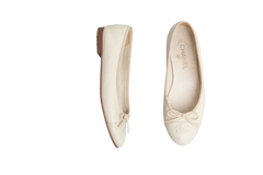 CHANEL SAPATILHA BALLET GRAIN OFF WHITE - 37 1/2 BR