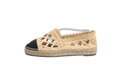 CHANEL ESPADRILLE SCHWARZ BEIGE - 36 BR