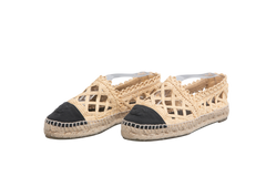 CHANEL ESPADRILLE SCHWARZ BEIGE - 36 BR