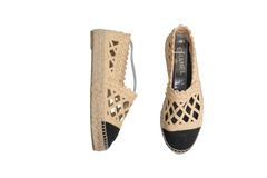 CHANEL ESPADRILLE SCHWARZ BEIGE - 36 BR