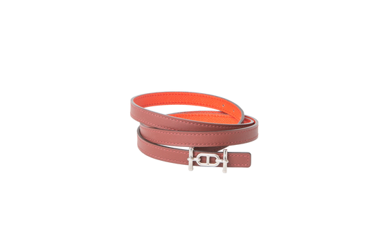 HERMES CINTO ANCRE SLIM AT ROUGE & RED RADIEUX REVERSIBLE