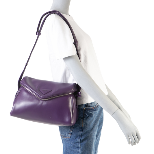 PRADA VIOLA PADDED NAPPA LEATHER SIGNAUX