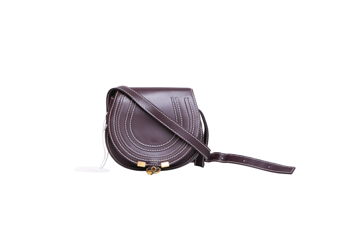 CHLOÉ MARCIE SMALL LEATHER BLACK RAISIN