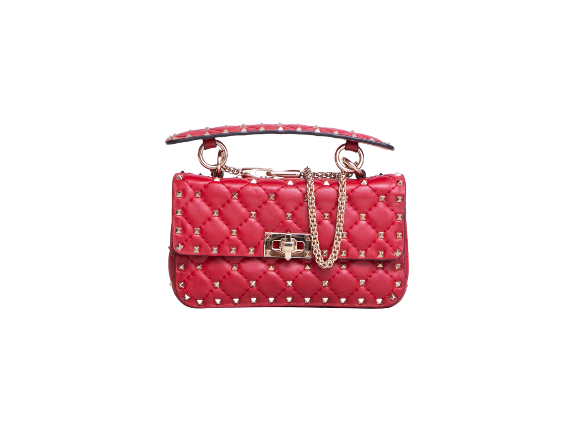 VALENTINO ROCKSTUD SPIKE SMALL RED