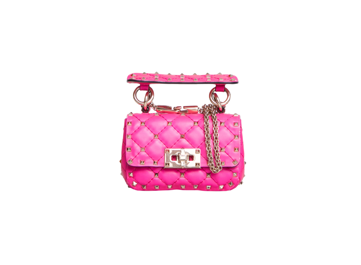 VALENTINO ROCKSTUD SPIKE MICRO LEATHER PINK