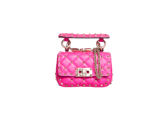 VALENTINO ROCKSTUD SPIKE MICRO LEATHER PINK