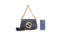 GUCCI BLONDIE NM CHAIN LEATHER BLACK