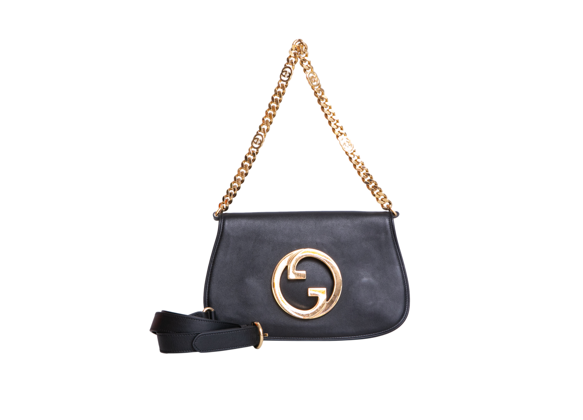 GUCCI BLONDIE NM CHAIN LEATHER BLACK