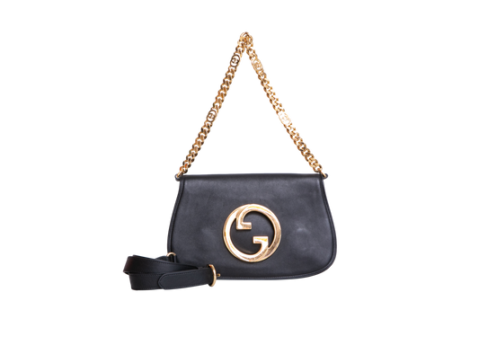 GUCCI BLONDIE NM CHAIN LEATHER BLACK