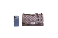 CHANEL CC PLATE HOBO FLAP BAG CAVIAR BRONZE - RUTHENIUM HDWR
