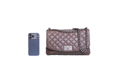 CHANEL CC PLATE HOBO FLAP BAG CAVIAR BRONZE - RUTHENIUM HDWR
