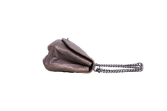 CHANEL CC PLATE HOBO FLAP BAG CAVIAR BRONZE - RUTHENIUM HDWR