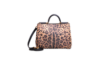 D&G LEOPARD MEDIUM MISS SICILY SHOPPER TOTE BLACK